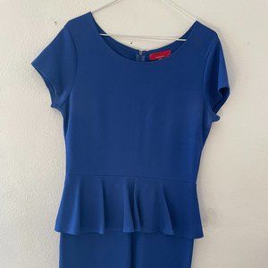 ROYAL BLUE PEPLUM DRESS
